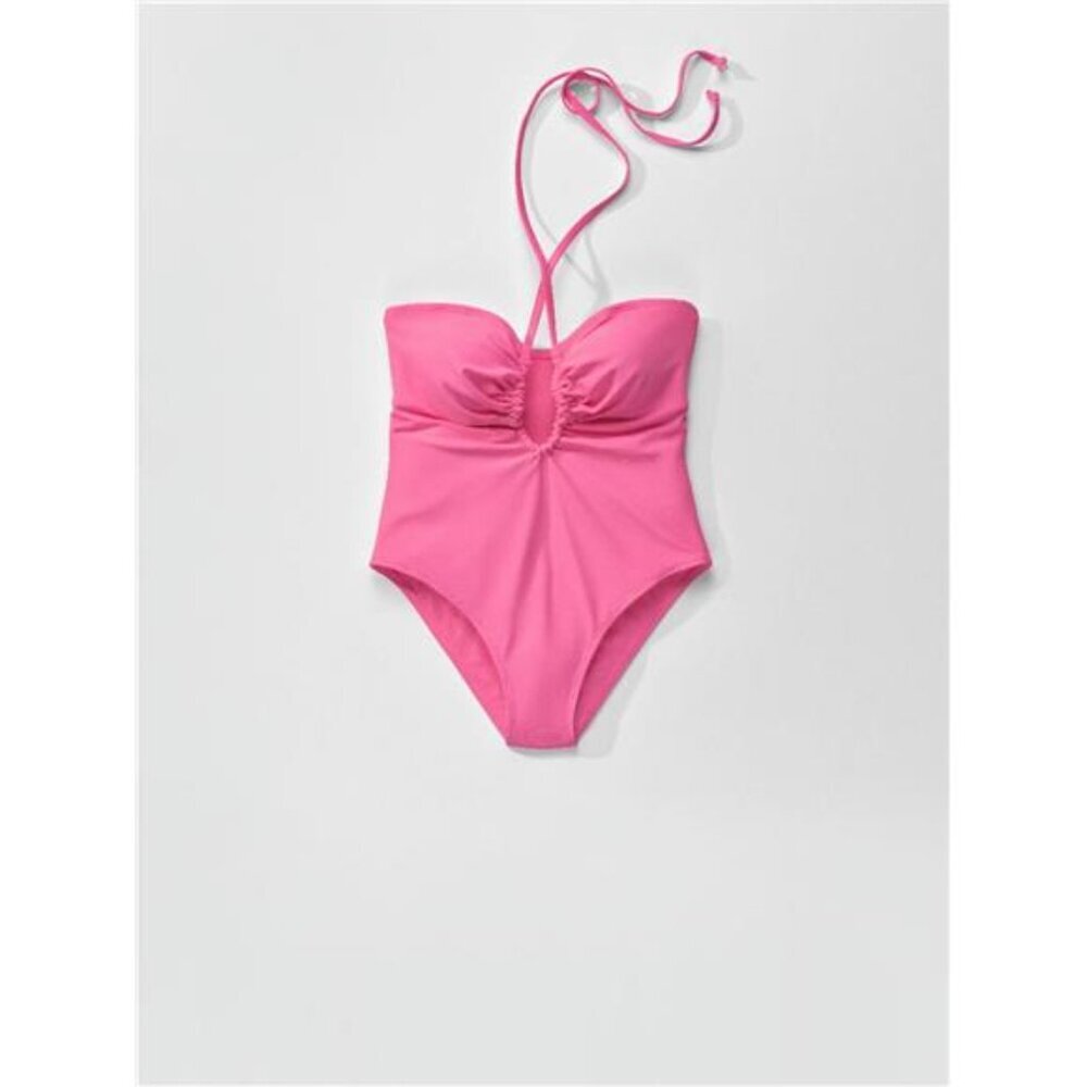 Ruched V-Neck One-Piece Swimsuit - Picture 2 of 8